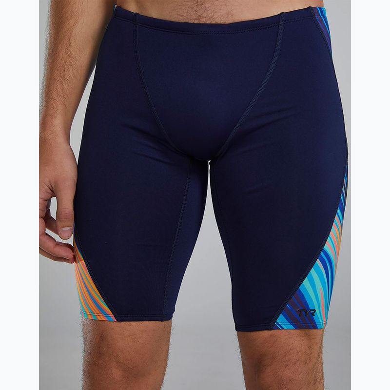 Men's swimming jammers TYR Durafast Elite Riptidal Jammer teal/orange 9