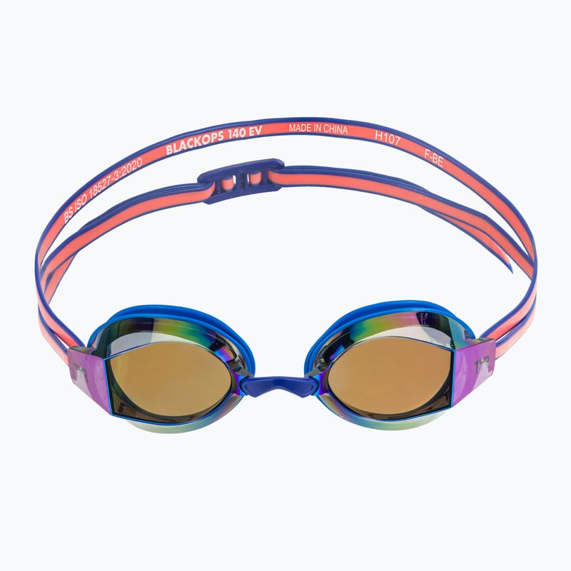Women's swim goggles TYR Blackops 140 Ev Racing Mirrored blue/coral 2