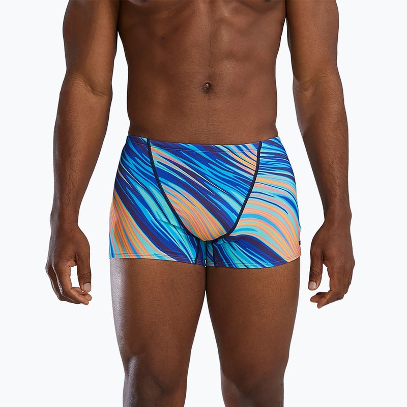 Men's swimming boxers TYR Durafast Elite Riptidal Square Leg teal/orange