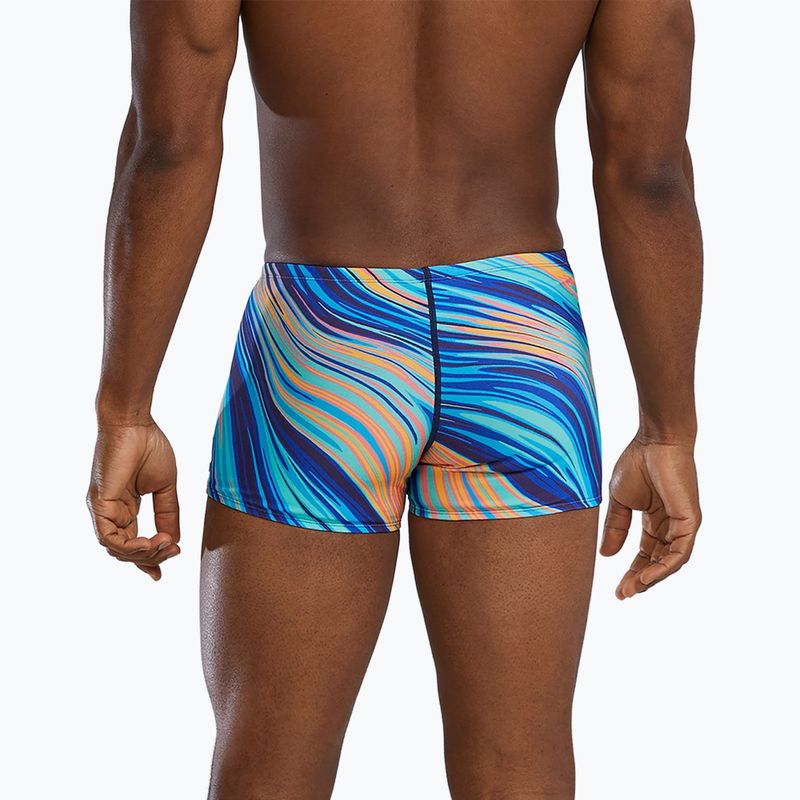 Men's swimming boxers TYR Durafast Elite Riptidal Square Leg teal/orange 2