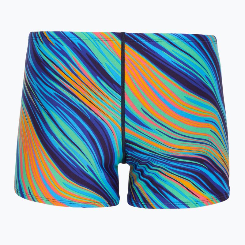 Men's swimming boxers TYR Durafast Elite Riptidal Square Leg teal/orange 2