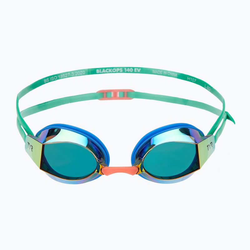 TYR Blackops 140 Ev Racing Mirrored blue/green swimming goggles 2