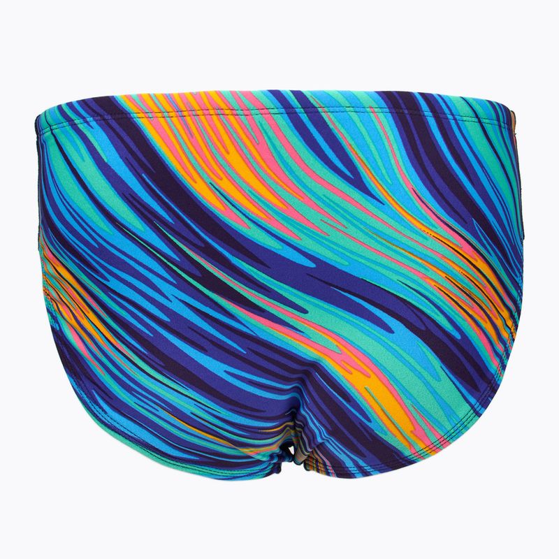 Men's swimming briefs TYR Durafast Elite Riptidal Briefs teal/orange 2