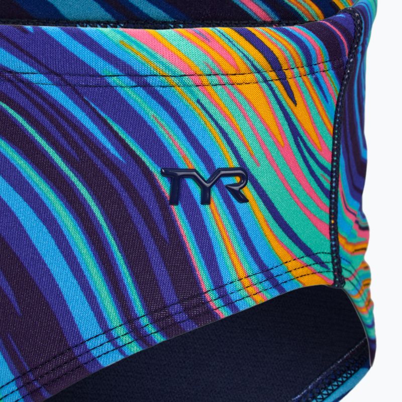Men's swimming briefs TYR Durafast Elite Riptidal Briefs teal/orange 3