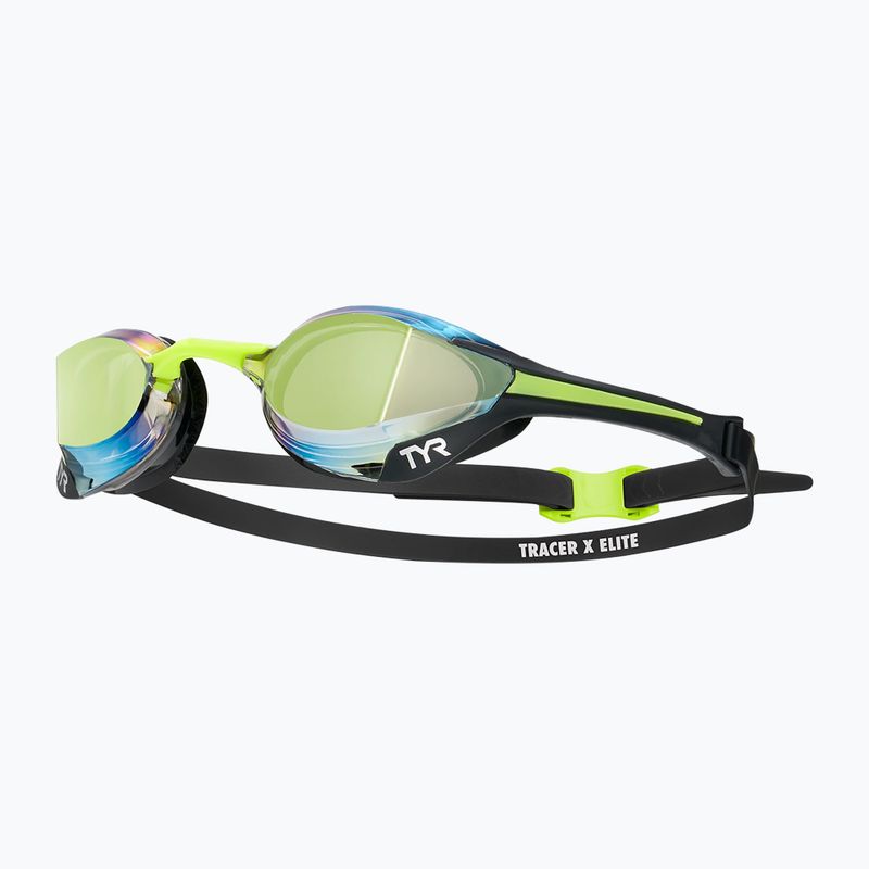 Swim goggles TYR Tracer-X Elite Racing Mirrored black/lime