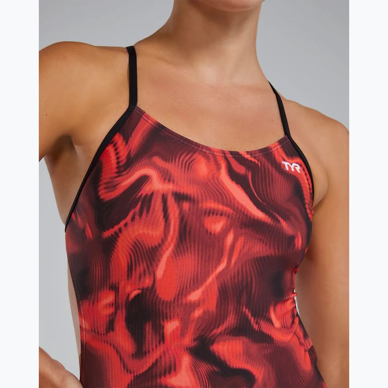 Women's one-piece swimsuit TYR Durafast Elite Waveform Cutoutfit red 7