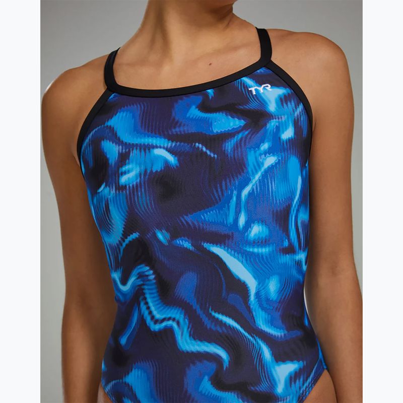 Women's one-piece swimsuit TYR Durafast Elite Waveform Diamondfit blue 8