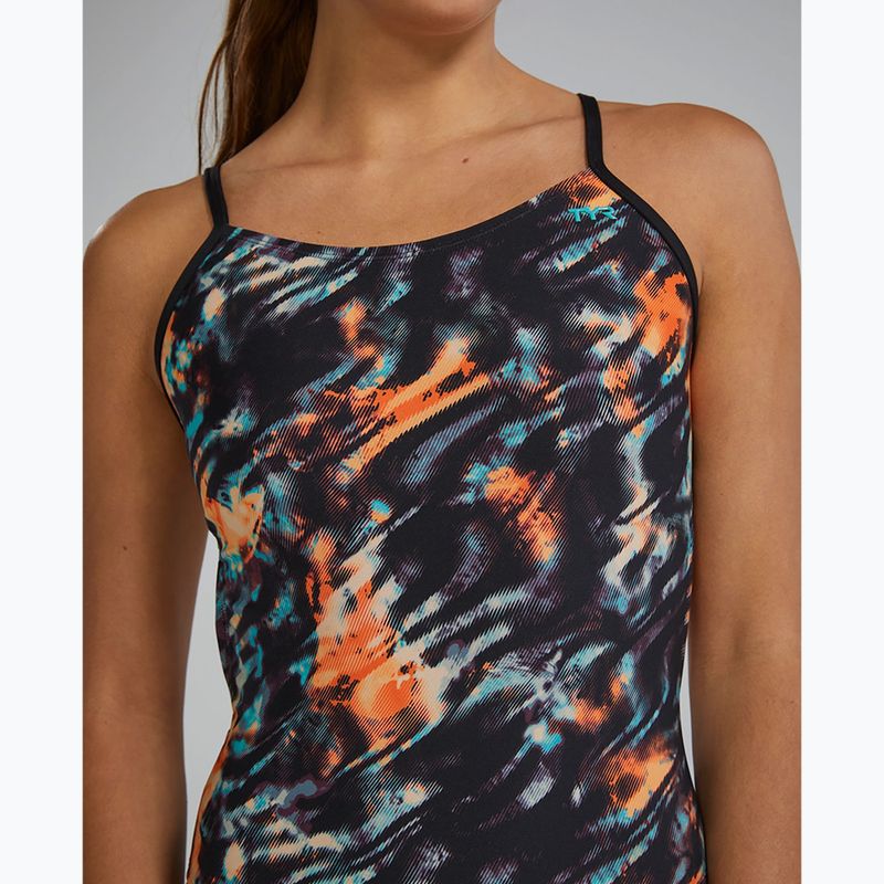Women's one-piece swimsuit Tyr Durafast Elite Validus Cutoutfit orange/aqua/black 5