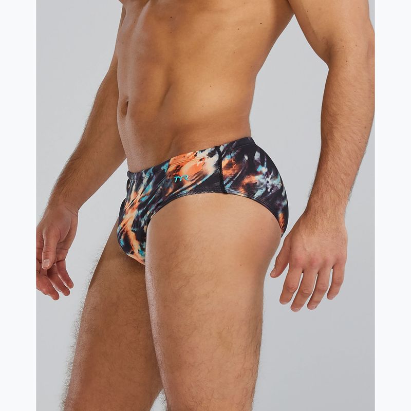 Men's swim briefs Tyr Durafast Elite Validus orange/aqua/black 3