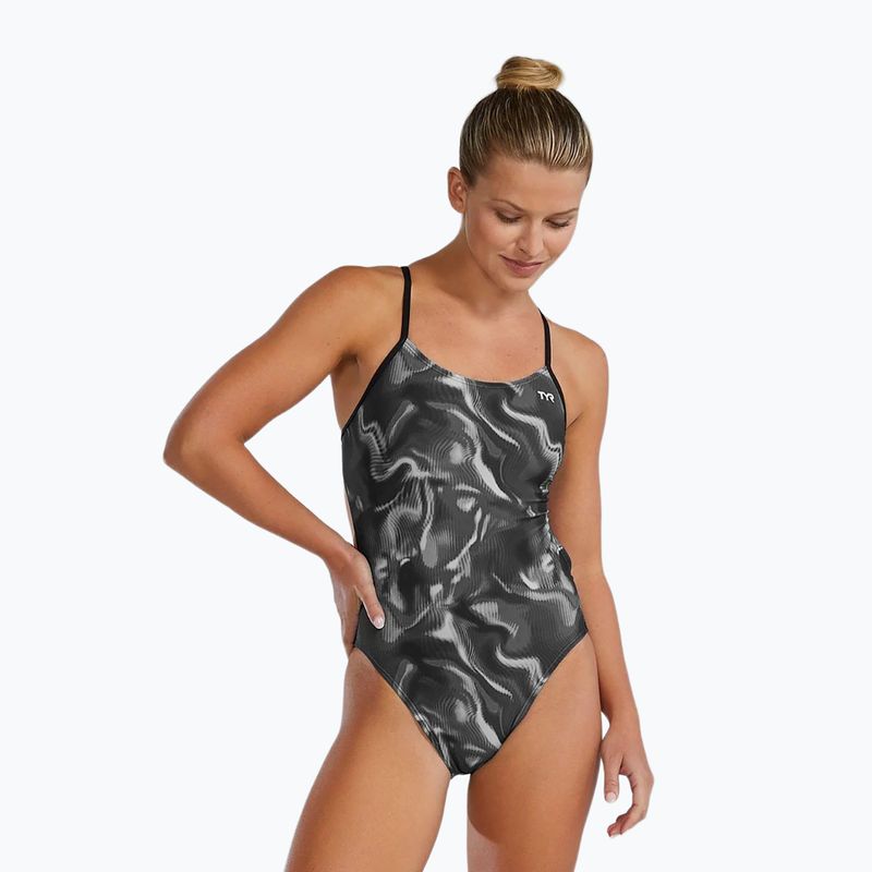 Women's one-piece swimsuit TYR Durafast Elite Waveform Cutoutfit titanium 4