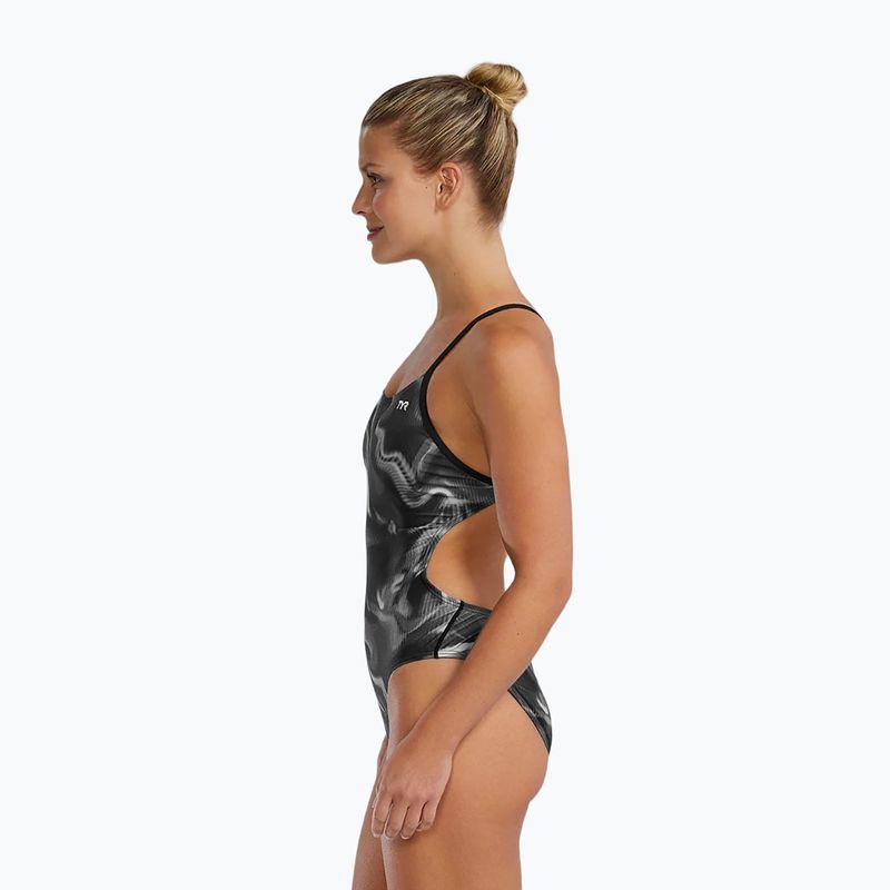 Women's one-piece swimsuit TYR Durafast Elite Waveform Cutoutfit titanium 7