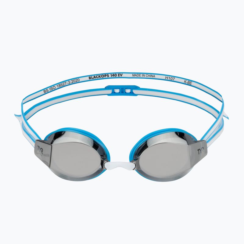 Women's swim goggles TYR Blackops 140 Ev Racing Mirrored blue/white 2