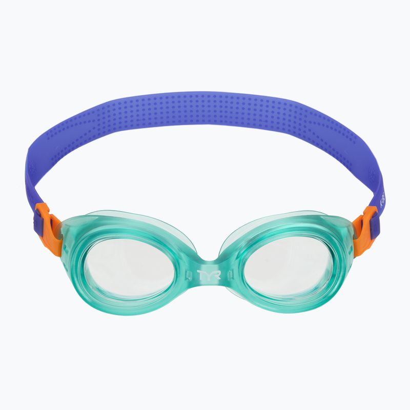 Children's swim goggles TYR Aqua Blaze green/orange 2