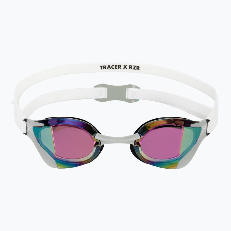 Swim goggles TYR Tracer-X RZR Mirrored white/grey 2