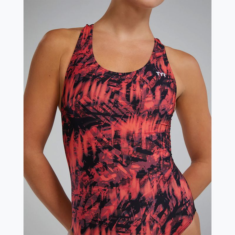 Women's one-piece swimsuit TYR Durafast Lite Seismo Maxfit red 5