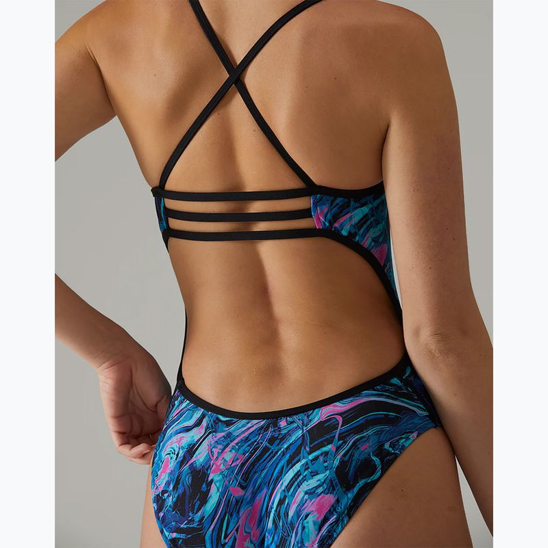 Women's one-piece swimsuit TYR Durafast Elite Trinityfit blue/pink marmais 8