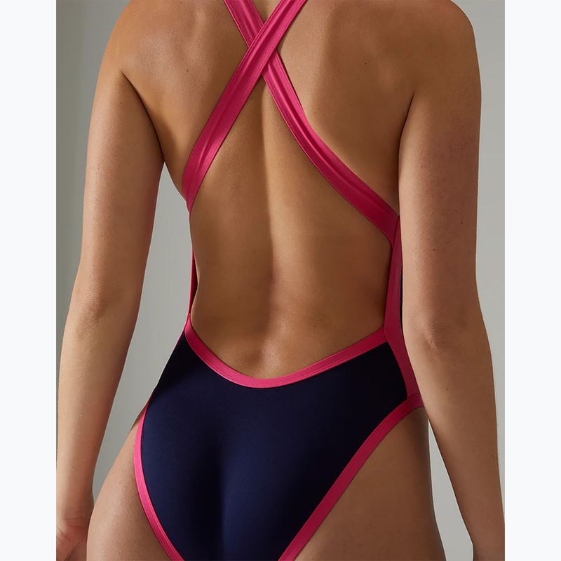 Women's one-piece swimsuit TYR Durafast Elite Wide Strap Openbackfit navy/pink 6
