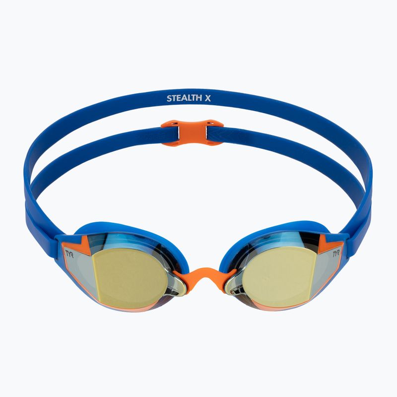 Swimming goggles TYR Stealth-X Performance Mirrored navy/gold 2