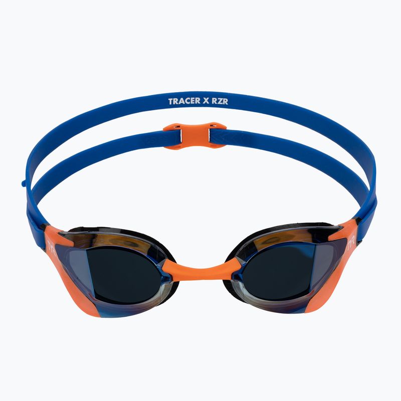 Swimming goggles TYR Tracer-X RZR Mirrored blue/orange 2