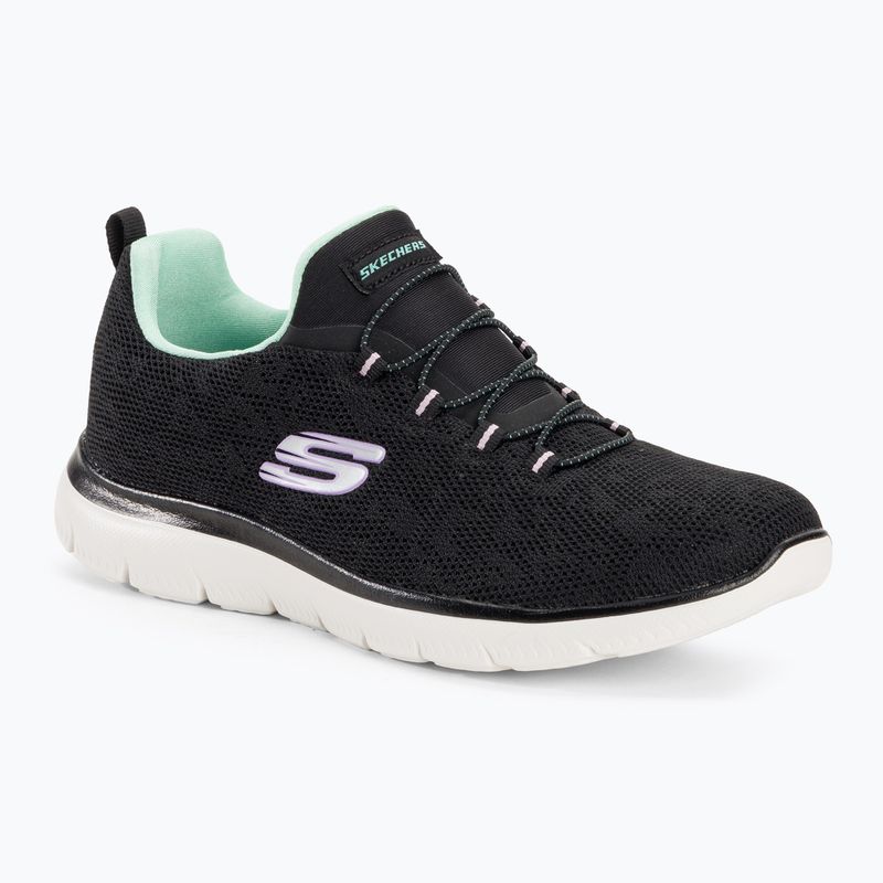 Women's training shoes SKECHERS Summits Leopard Spot black/aqua