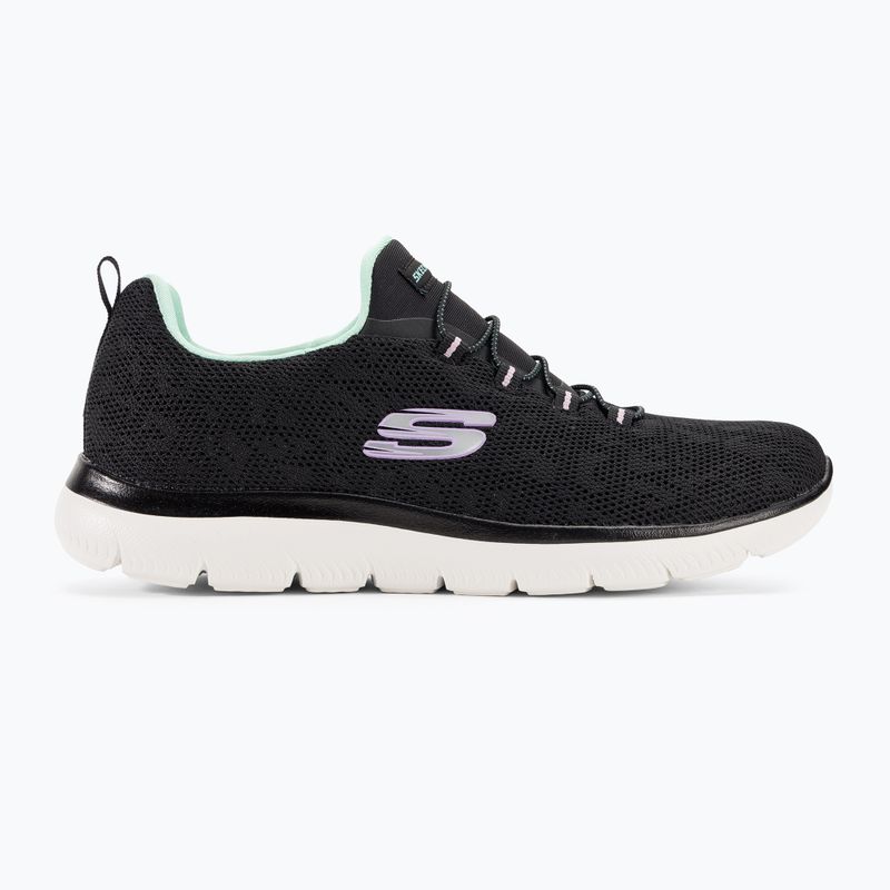 Women's training shoes SKECHERS Summits Leopard Spot black/aqua 2