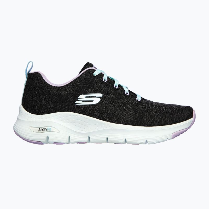Women's training shoes SKECHERS Arch Fit Comfy Wave black/lavender 8
