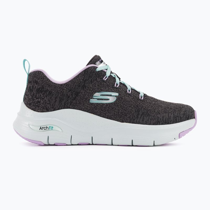 Women's training shoes SKECHERS Arch Fit Comfy Wave black/lavender 2