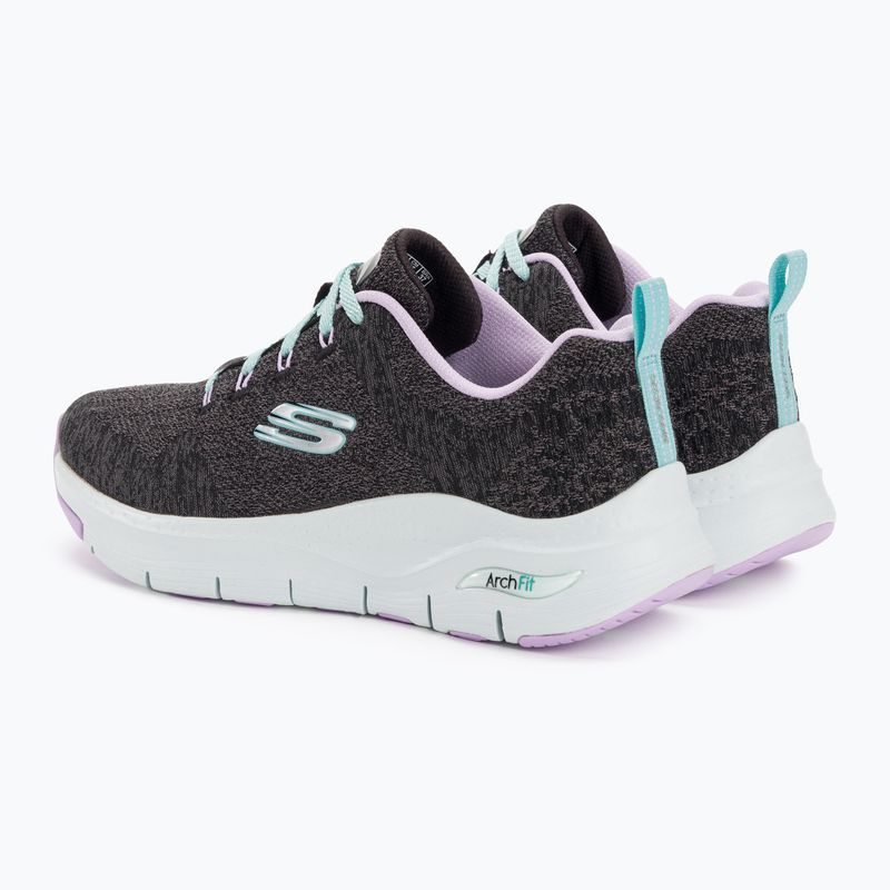 Women's training shoes SKECHERS Arch Fit Comfy Wave black/lavender 3