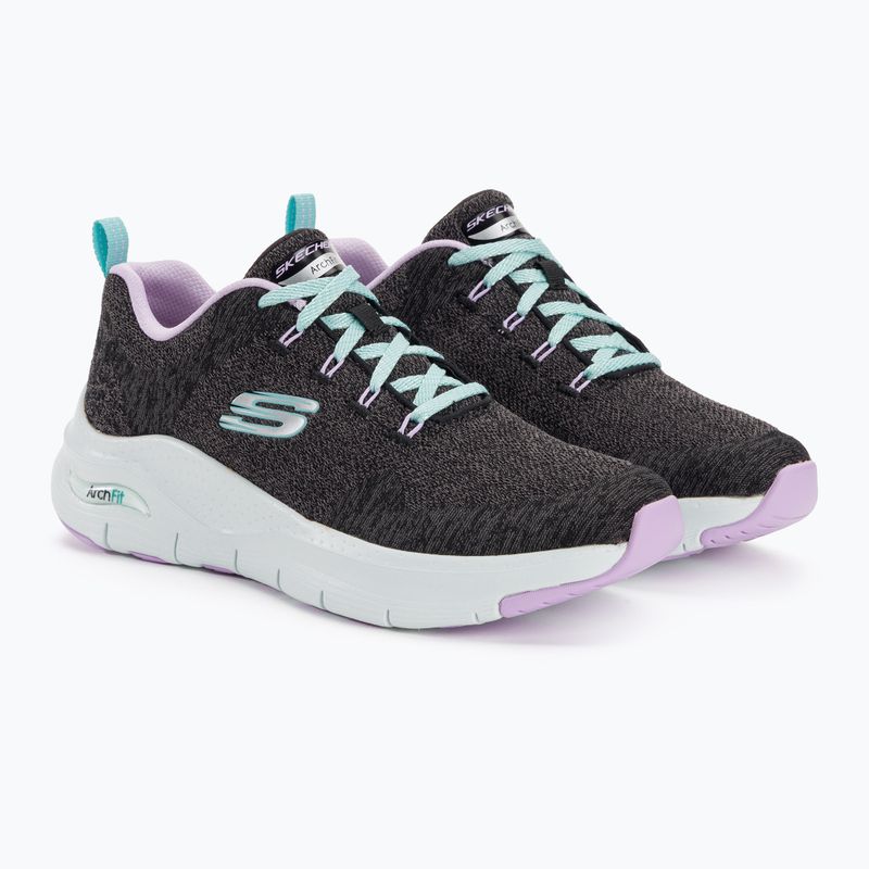 Women's training shoes SKECHERS Arch Fit Comfy Wave black/lavender 4