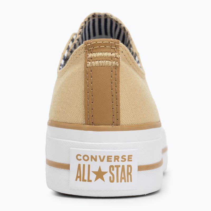 Converse women's trainers Chuck Taylor All Star Lift Platform Herringbone Stripe utility sunflower/trek tan 6