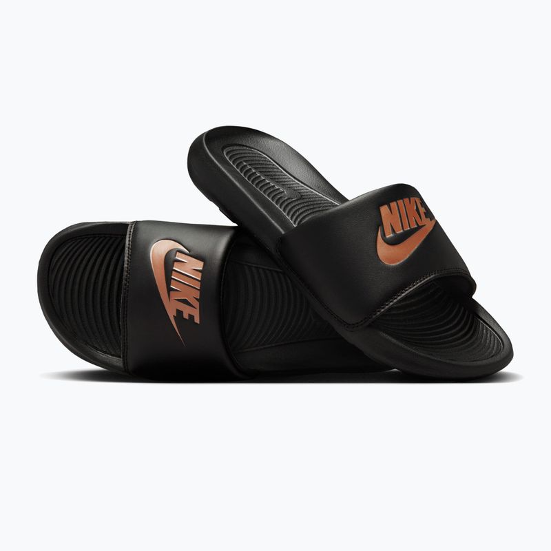 Women's flip-flops Nike Victori One Slide black/black/metallic red bronze 3