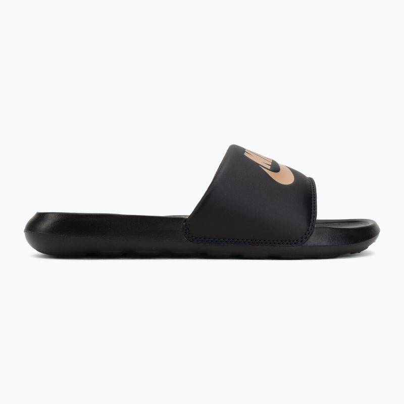 Women's flip-flops Nike Victori One Slide black/black/metallic red bronze 2