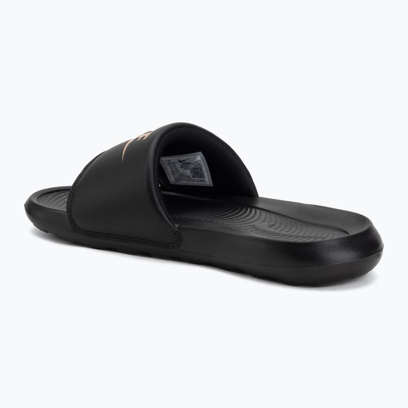 Women's flip-flops Nike Victori One Slide black/black/metallic red bronze 3