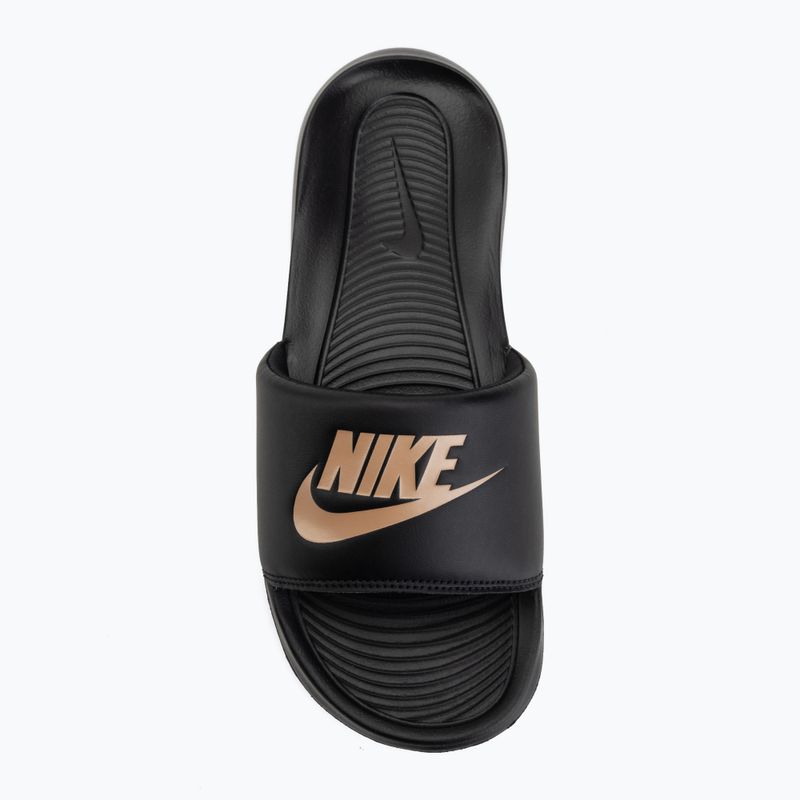 Women's flip-flops Nike Victori One Slide black/black/metallic red bronze 5