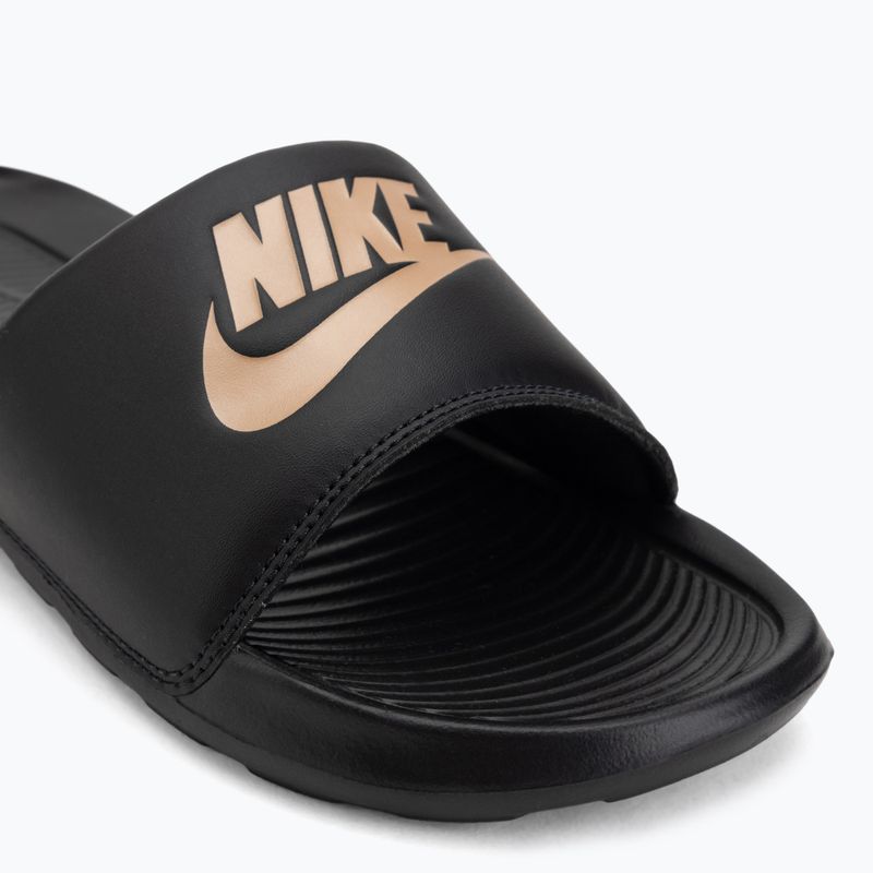 Women's flip-flops Nike Victori One Slide black/black/metallic red bronze 7