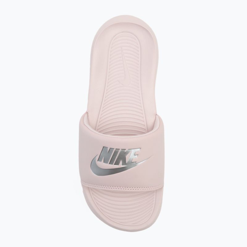 Nike Victori One Slide women's flip flops barely rose/barely rose/metallic silver 5