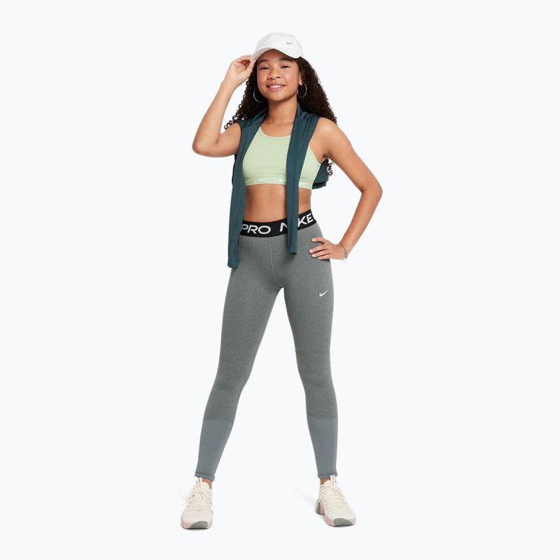 Kids' Nike Pro Dri-FIT leggings carbon heather/white 2