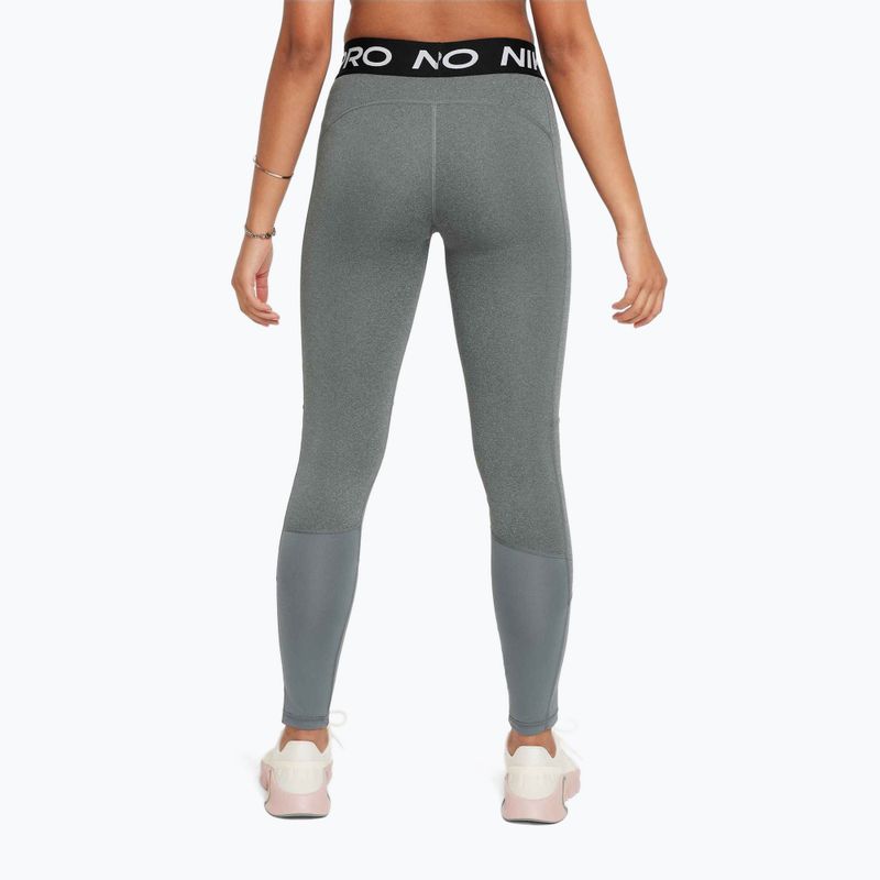 Kids' Nike Pro Dri-FIT leggings carbon heather/white 3