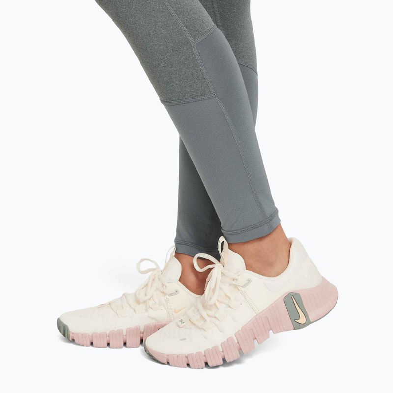 Kids' Nike Pro Dri-FIT leggings carbon heather/white 6
