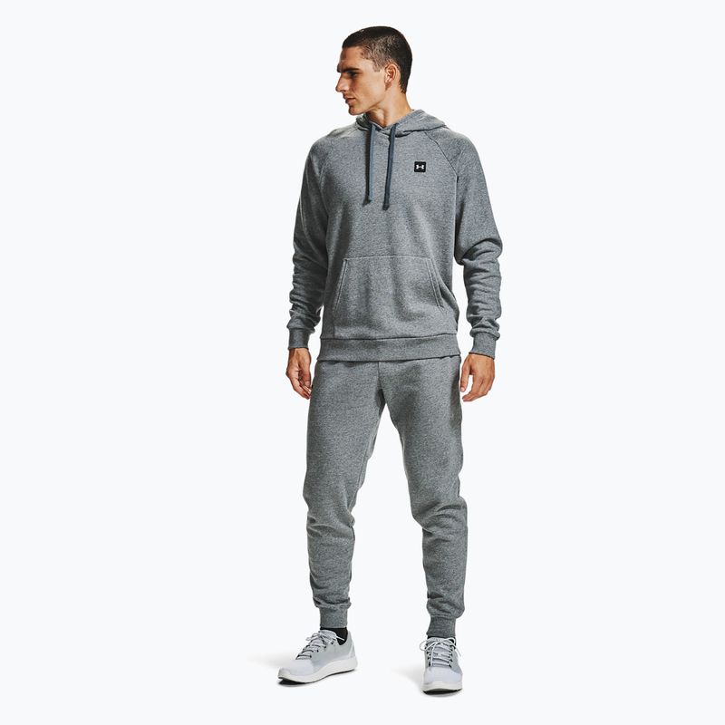 Men's Under Armour Rival Hoodie pitch gray light heather/onyx white 4