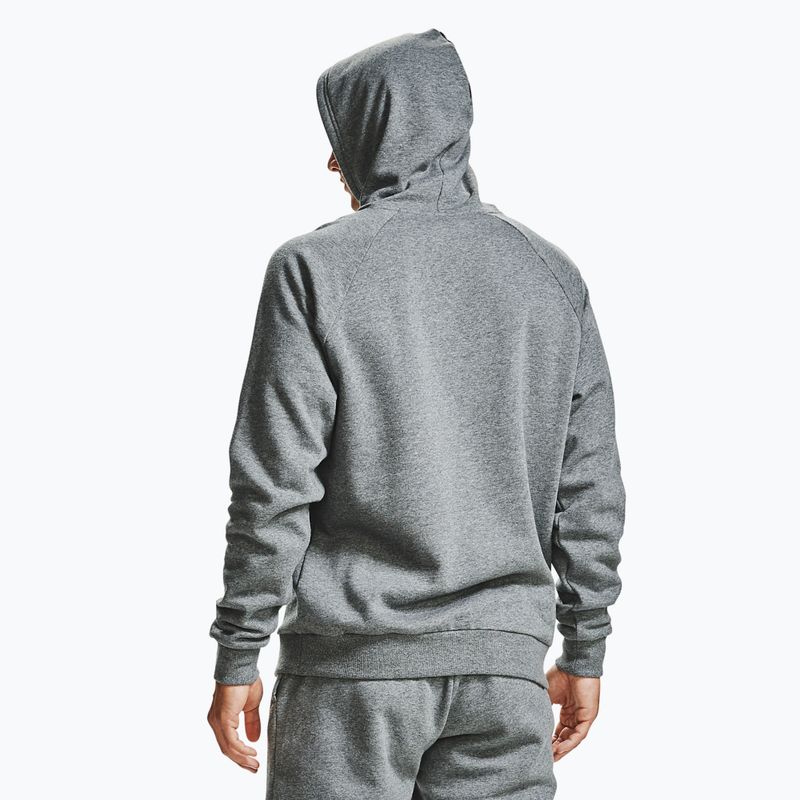 Men's Under Armour Rival Hoodie pitch gray light heather/onyx white 5