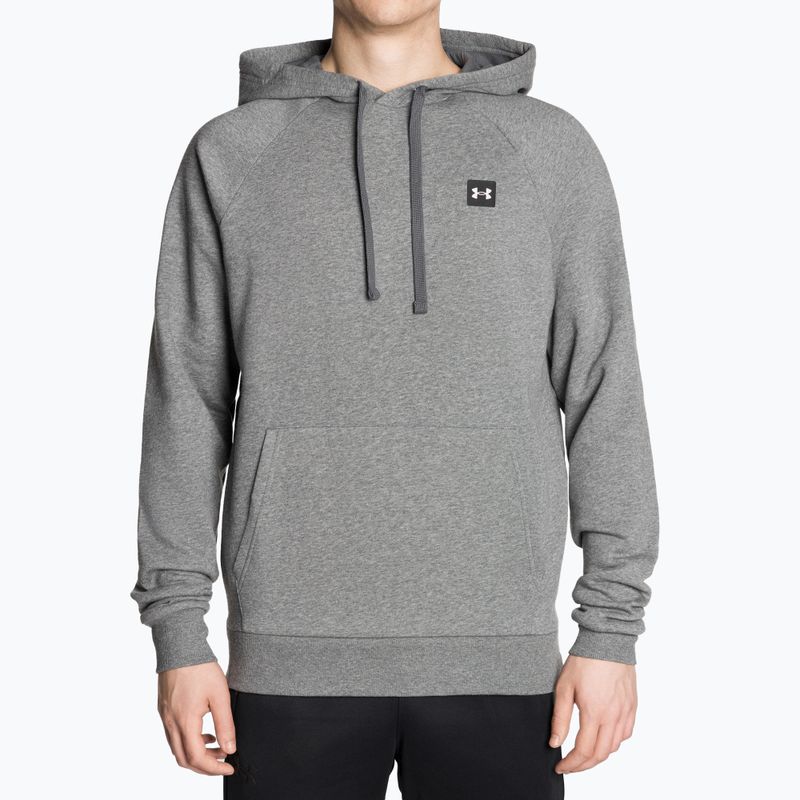 Men's Under Armour Rival Hoodie pitch gray light heather/onyx white 2