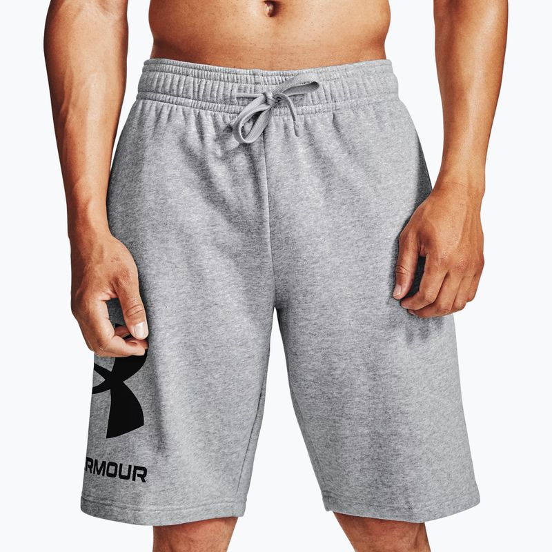 Under Armour Rival Fleece grey men's training shorts 1357118