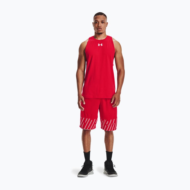 Under Armour Baseline Cotton Tank red/white/white men's basketball jersey 2