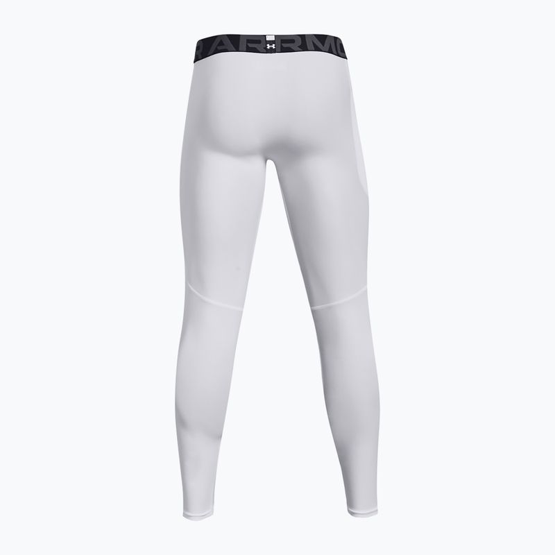 Under Armour HeatGear white/black men's training leggings 7