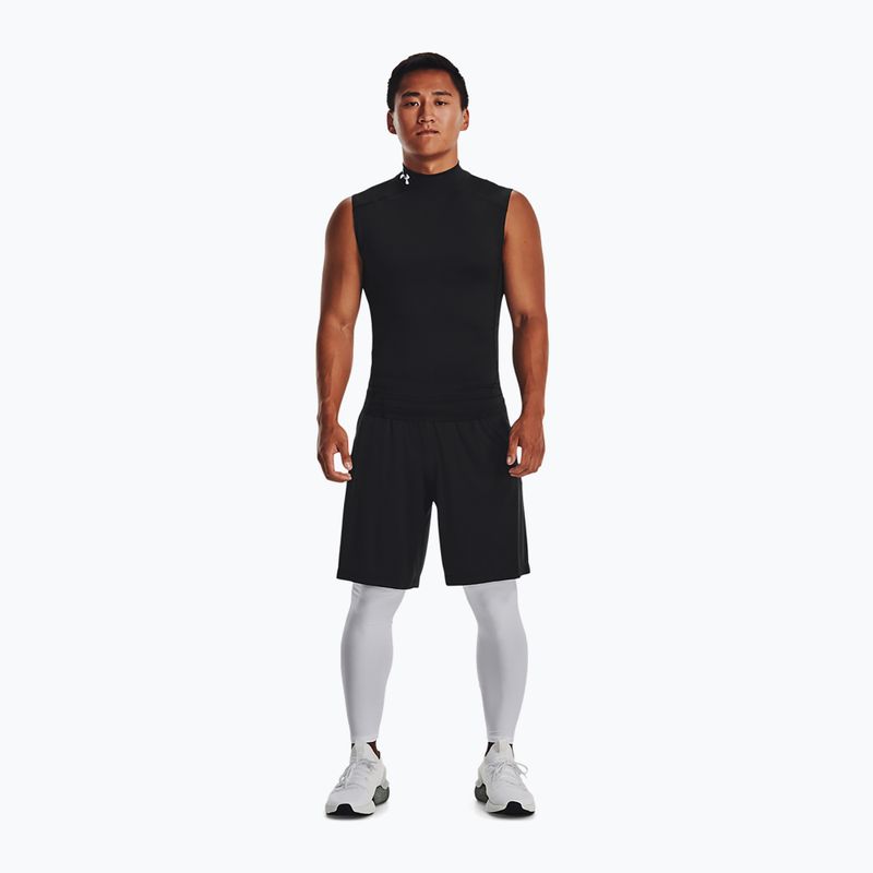Men's training T-shirt Under Armour HG Armour Comp Mock black/white 2