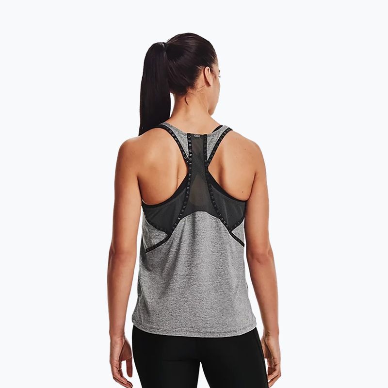 Women's training tank top Under Armour UA Knockout Mesh Back Tank graphite 1360831 3