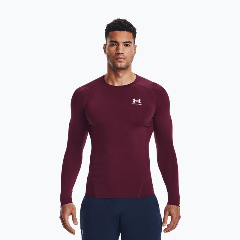 Under Armour men's training longsleeve Ua HG Armour Comp LS maroon/white