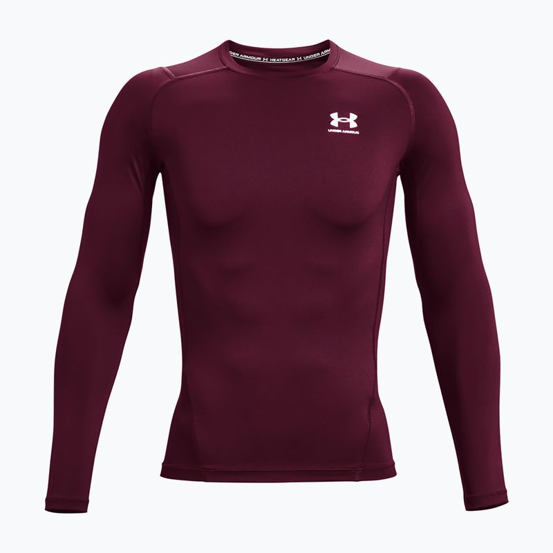 Under Armour men's training longsleeve Ua HG Armour Comp LS maroon/white 4