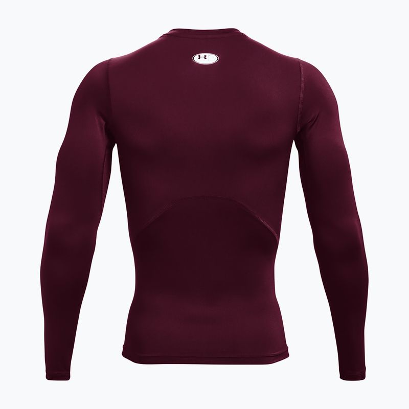 Under Armour men's training longsleeve Ua HG Armour Comp LS maroon/white 5